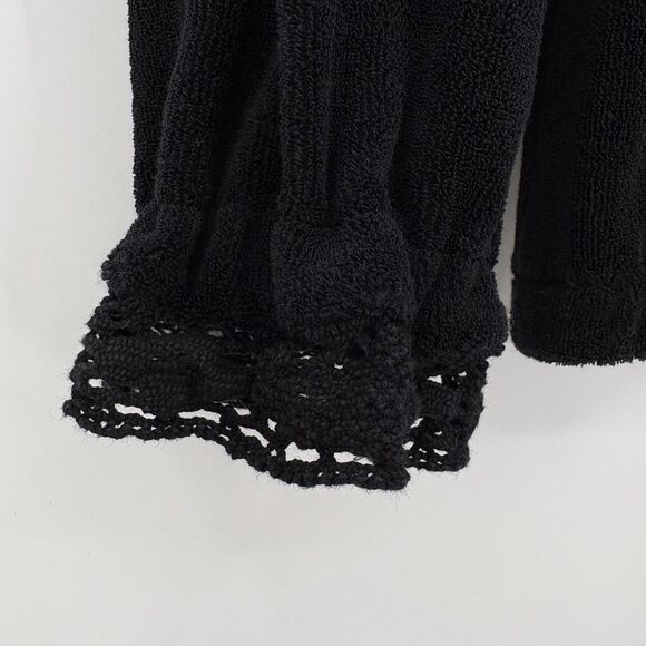 Juicy Couture Lace Trim Long Sleeve Y2K Top, Sz Med, Black Kangaroo Pouch - Picture 8 of 11